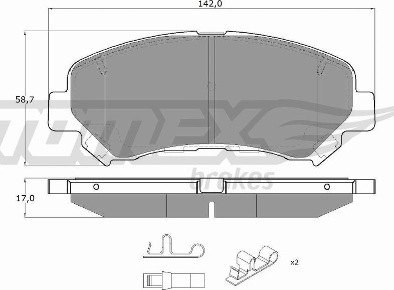 TOMEX brakes TX 15-97 - Комплект спирачно феродо, дискови спирачки vvparts.bg