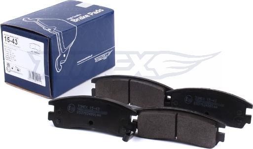 TOMEX brakes TX 15-43 - Комплект спирачно феродо, дискови спирачки vvparts.bg