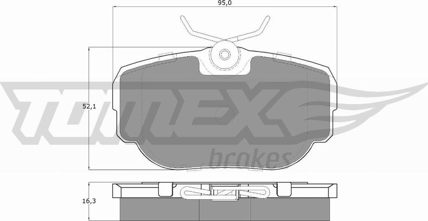TOMEX brakes TX 15-59 - Комплект спирачно феродо, дискови спирачки vvparts.bg
