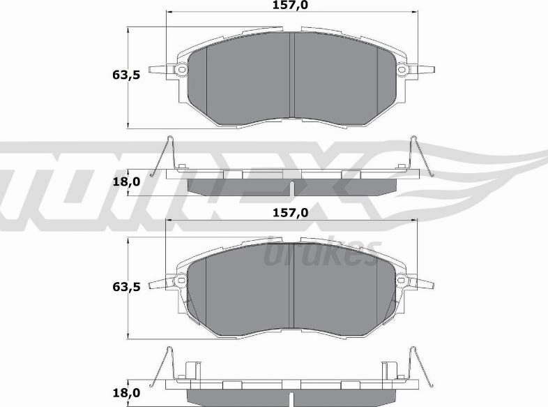 TOMEX brakes TX 15-54 - Комплект спирачно феродо, дискови спирачки vvparts.bg