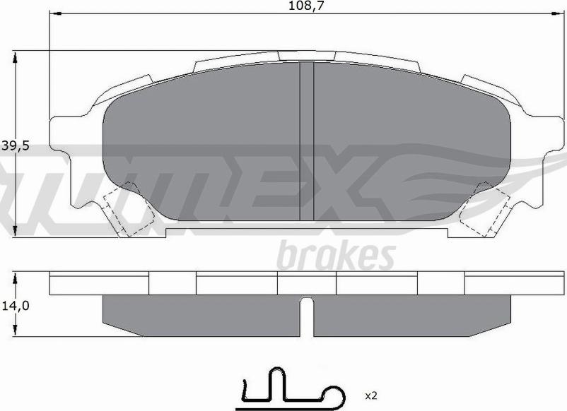 TOMEX brakes TX 15-60 - Комплект спирачно феродо, дискови спирачки vvparts.bg