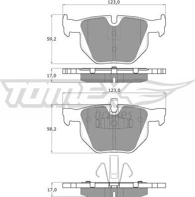 TOMEX brakes TX 15-14 - Комплект спирачно феродо, дискови спирачки vvparts.bg