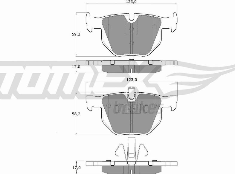 TOMEX brakes TX 15-14 - Комплект спирачно феродо, дискови спирачки vvparts.bg