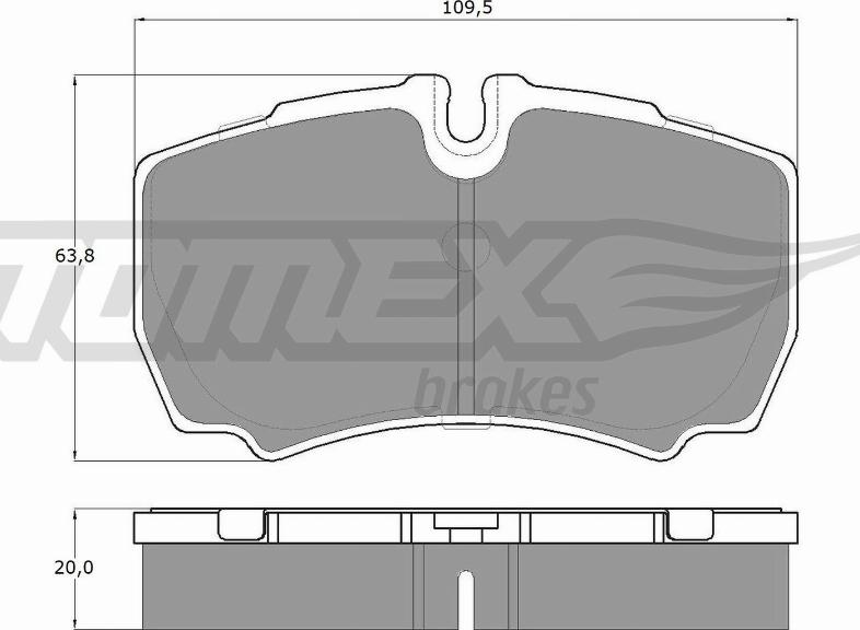 TOMEX brakes TX 15-11 - Комплект спирачно феродо, дискови спирачки vvparts.bg