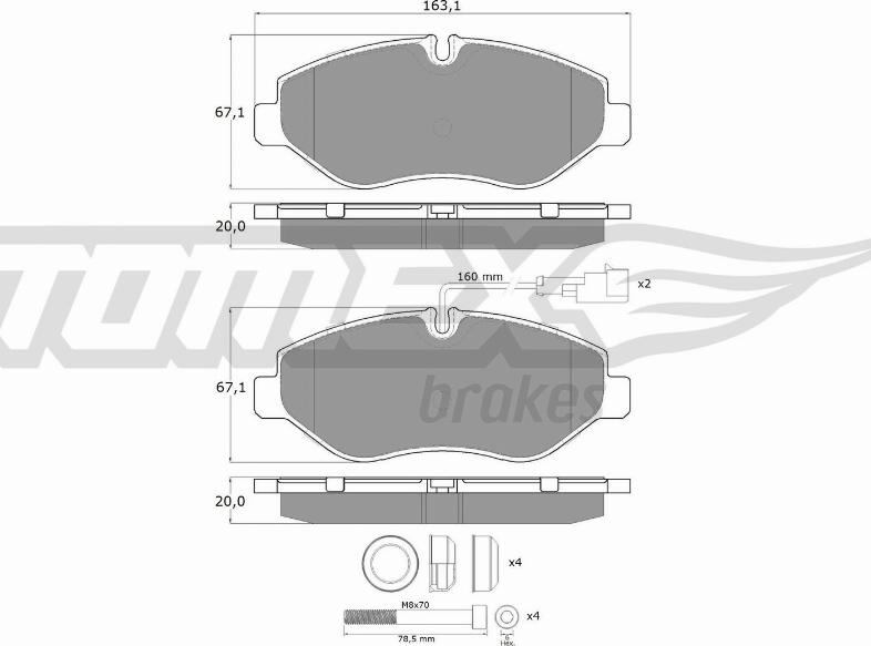 TOMEX brakes TX 15-861 - Комплект спирачно феродо, дискови спирачки vvparts.bg