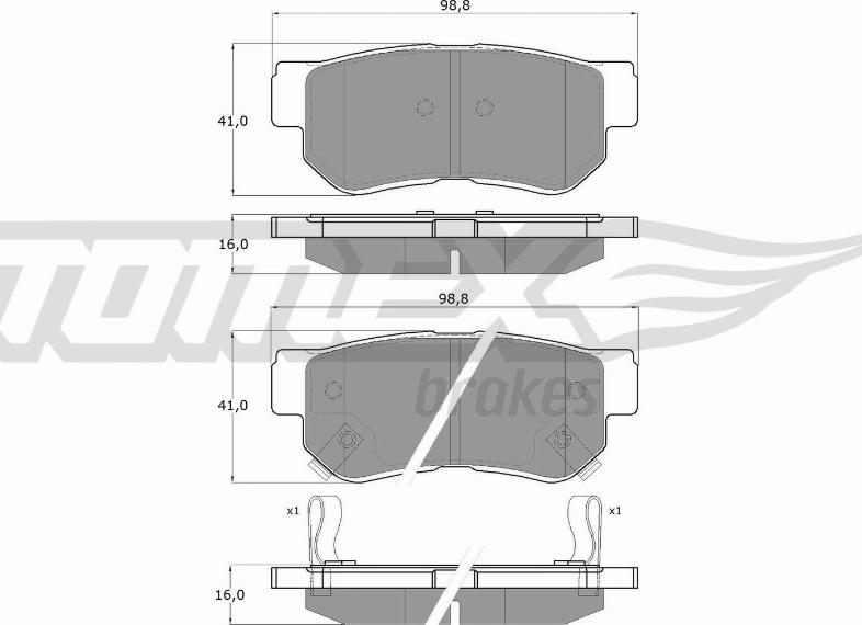 TOMEX brakes TX 15-35 - Комплект спирачно феродо, дискови спирачки vvparts.bg