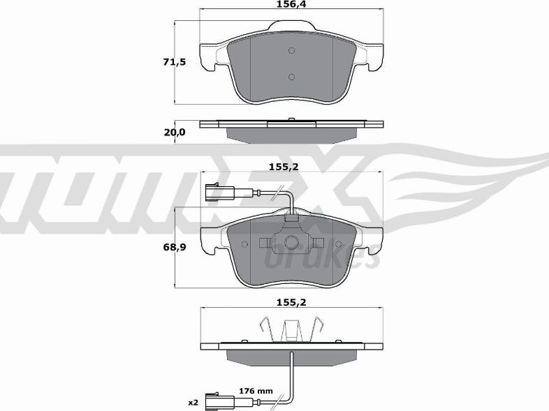 TOMEX brakes TX 15-25 - Комплект спирачно феродо, дискови спирачки vvparts.bg