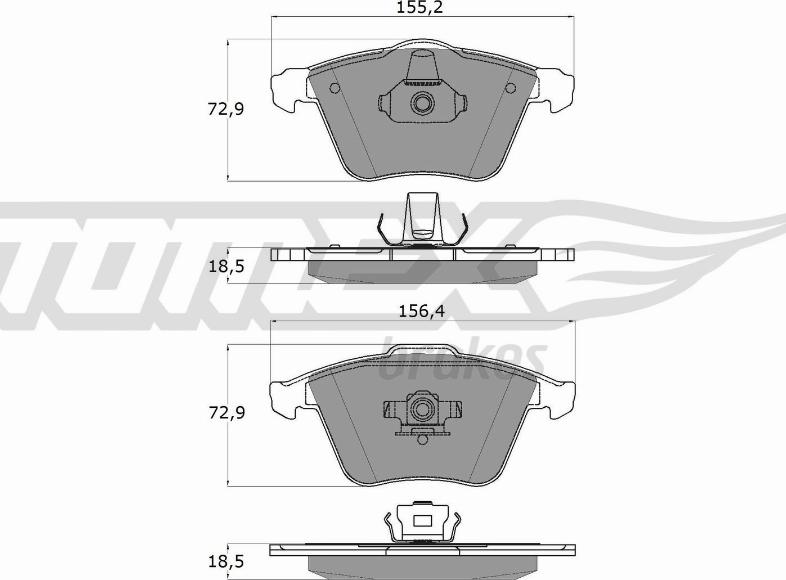 TOMEX brakes TX 15-26 - Комплект спирачно феродо, дискови спирачки vvparts.bg