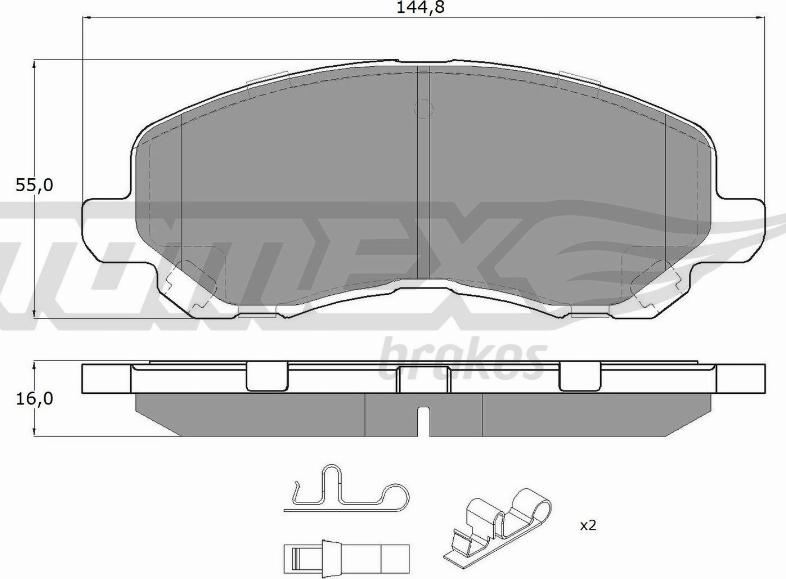 TOMEX brakes TX 15-27 - Комплект спирачно феродо, дискови спирачки vvparts.bg