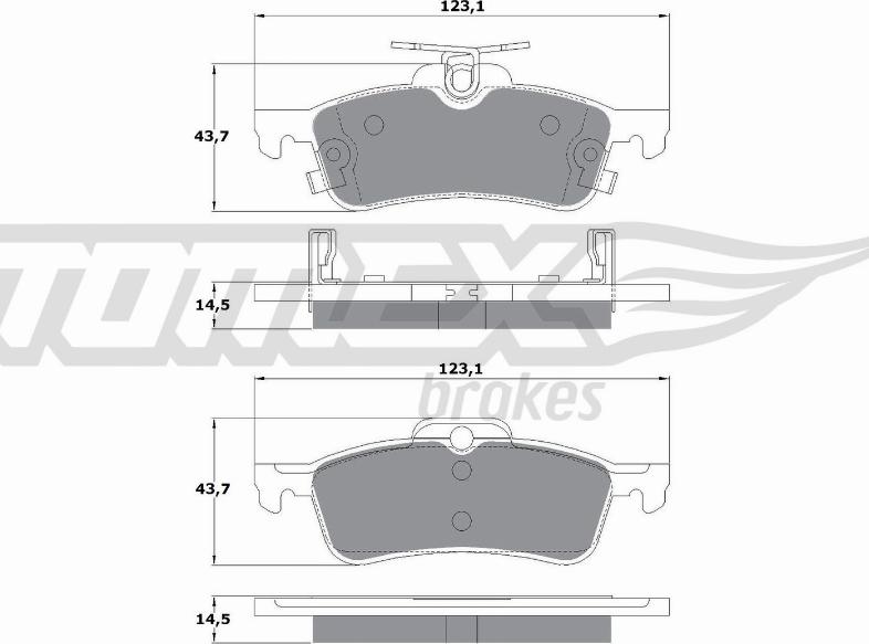 TOMEX brakes TX 15-79 - Комплект спирачно феродо, дискови спирачки vvparts.bg