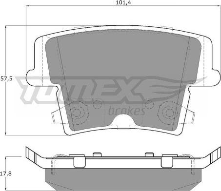 TOMEX brakes TX 15-72 - Комплект спирачно феродо, дискови спирачки vvparts.bg