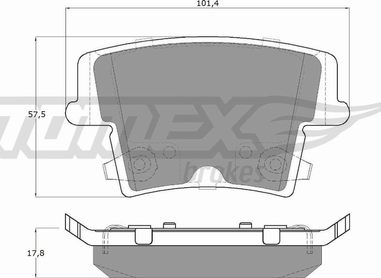 TOMEX brakes TX 15-72 - Комплект спирачно феродо, дискови спирачки vvparts.bg