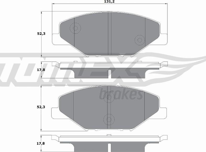 TOMEX brakes TX 16-98 - Комплект спирачно феродо, дискови спирачки vvparts.bg