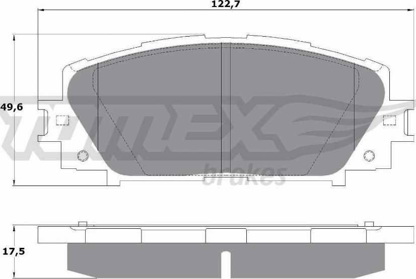 TOMEX brakes TX 16-09 - Комплект спирачно феродо, дискови спирачки vvparts.bg