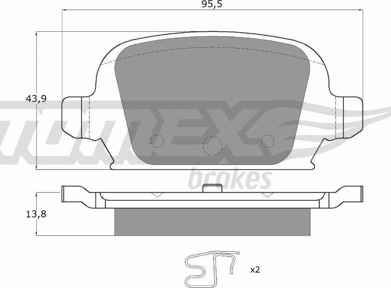 TOMEX brakes TX 16-06 - Комплект спирачно феродо, дискови спирачки vvparts.bg