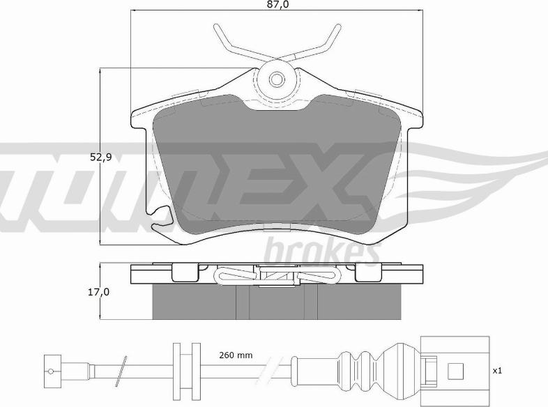 TOMEX brakes TX 16-15 - Комплект спирачно феродо, дискови спирачки vvparts.bg