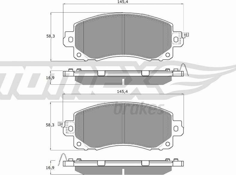 TOMEX brakes TX 16-12 - Комплект спирачно феродо, дискови спирачки vvparts.bg