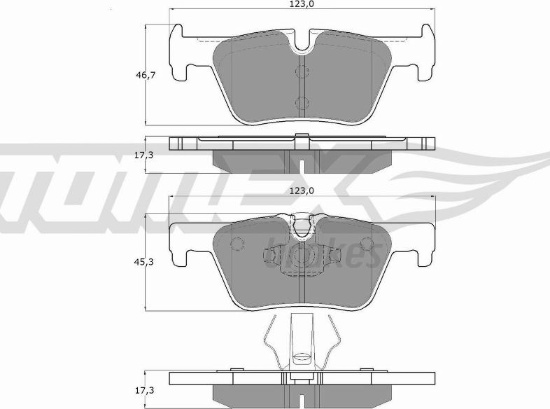 TOMEX brakes TX 16-86 - Комплект спирачно феродо, дискови спирачки vvparts.bg