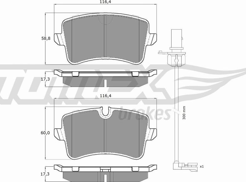 TOMEX brakes TX 16-81 - Комплект спирачно феродо, дискови спирачки vvparts.bg