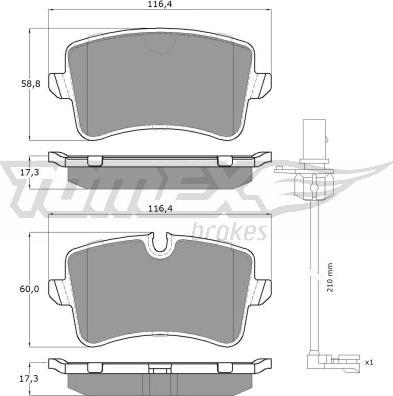 TOMEX brakes TX 16-82 - Комплект спирачно феродо, дискови спирачки vvparts.bg