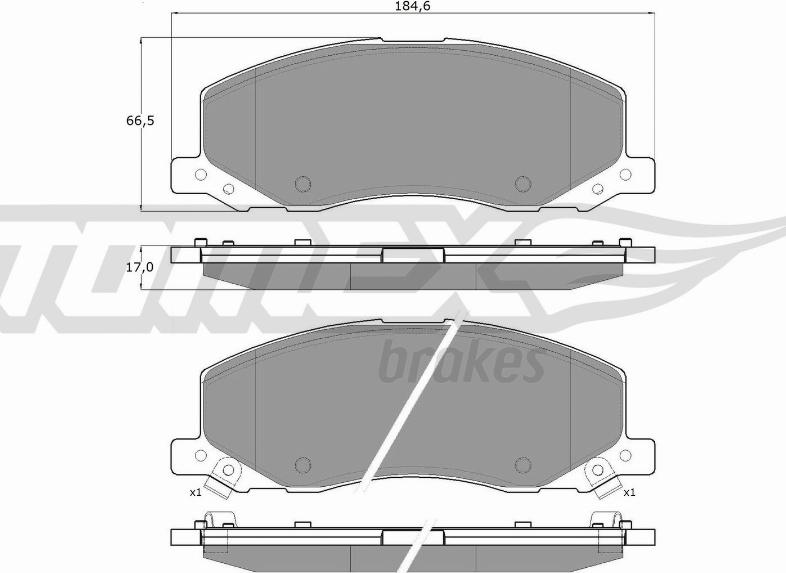 TOMEX brakes TX 16-35 - Комплект спирачно феродо, дискови спирачки vvparts.bg