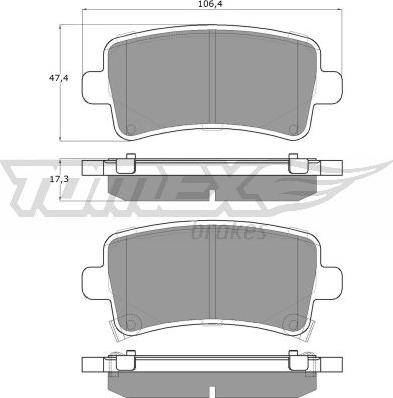 TOMEX brakes TX 16-36 - Комплект спирачно феродо, дискови спирачки vvparts.bg