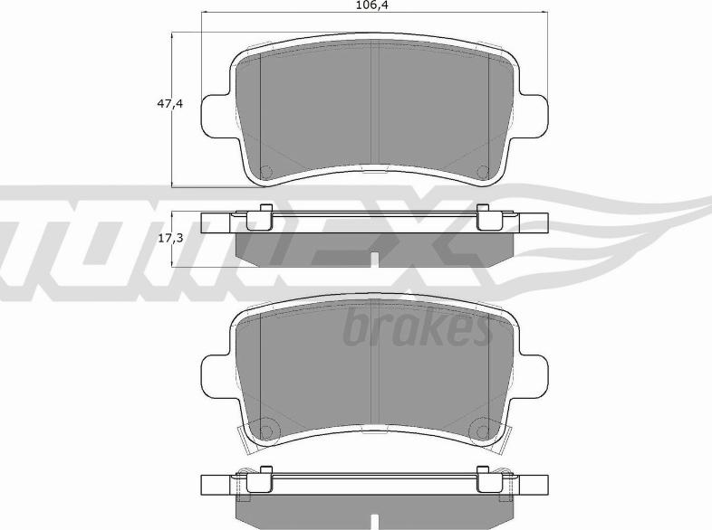 TOMEX brakes TX 16-36 - Комплект спирачно феродо, дискови спирачки vvparts.bg