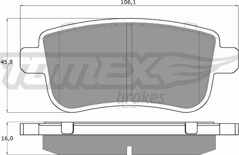 TOMEX brakes TX 16-38 - Комплект спирачно феродо, дискови спирачки vvparts.bg