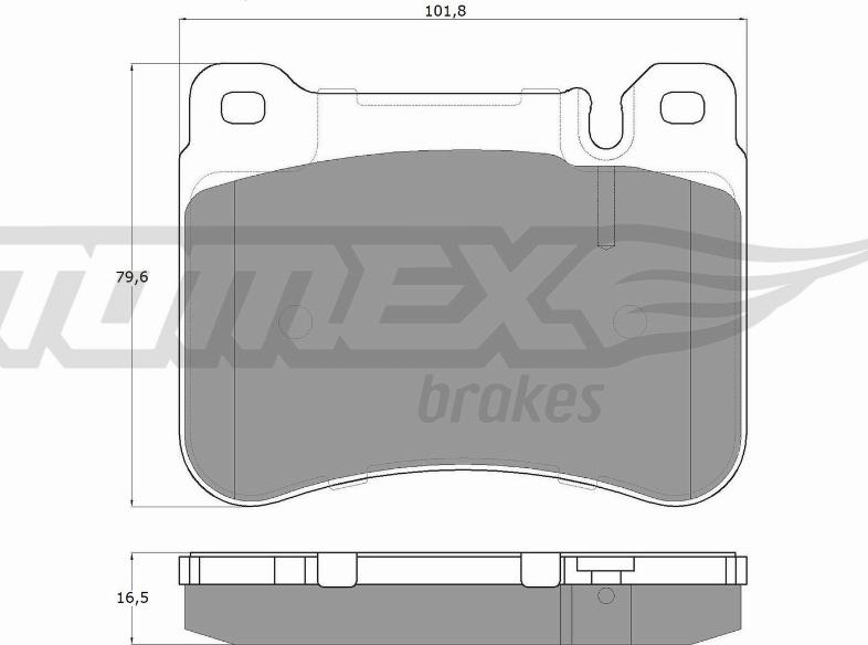 TOMEX brakes TX 16-20 - Комплект спирачно феродо, дискови спирачки vvparts.bg