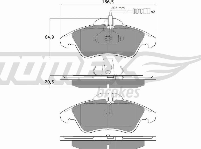 TOMEX brakes TX 10-931 - Комплект спирачно феродо, дискови спирачки vvparts.bg