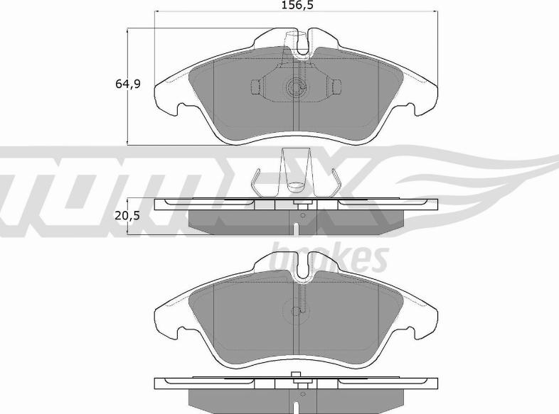 TOMEX brakes TX 10-93 - Комплект спирачно феродо, дискови спирачки vvparts.bg