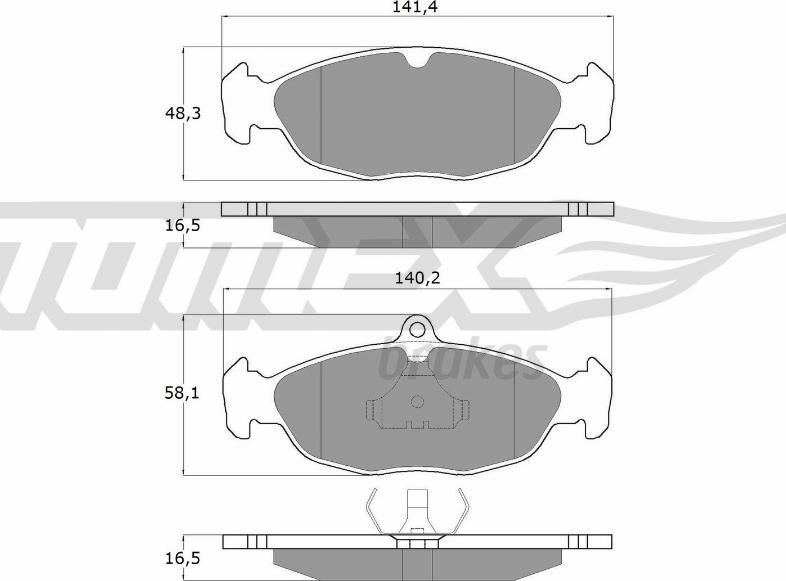 TOMEX brakes TX 10-49 - Комплект спирачно феродо, дискови спирачки vvparts.bg