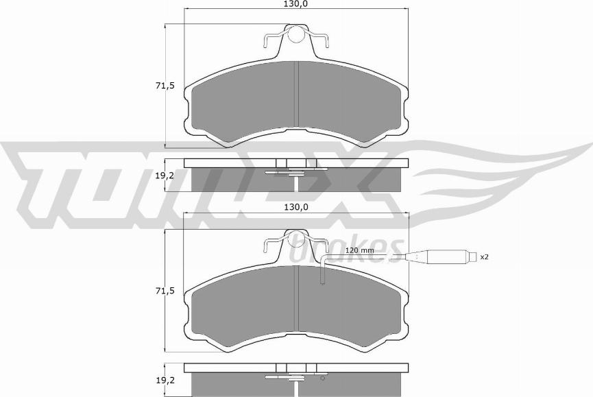 TOMEX brakes TX 10-46 - Комплект спирачно феродо, дискови спирачки vvparts.bg