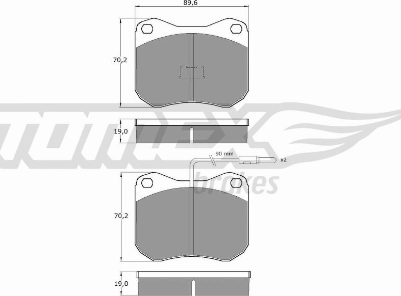 TOMEX brakes TX 10-42 - Комплект спирачно феродо, дискови спирачки vvparts.bg