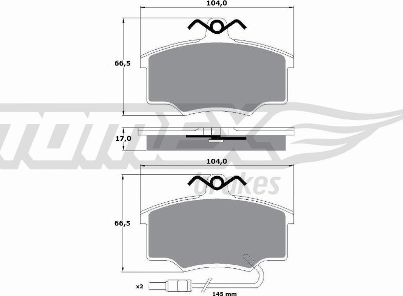 TOMEX brakes TX 10-581 - Комплект спирачно феродо, дискови спирачки vvparts.bg