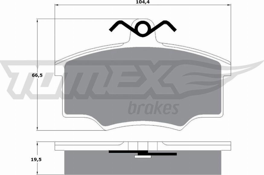 TOMEX brakes TX 10-57 - Комплект спирачно феродо, дискови спирачки vvparts.bg