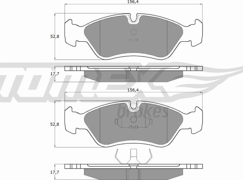 TOMEX brakes TX 10-68 - Комплект спирачно феродо, дискови спирачки vvparts.bg