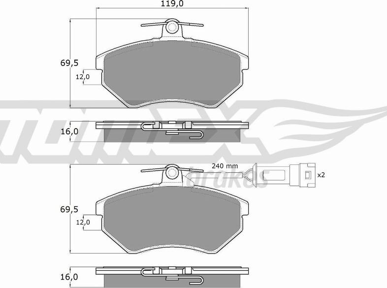 TOMEX brakes TX 10-631 - Комплект спирачно феродо, дискови спирачки vvparts.bg