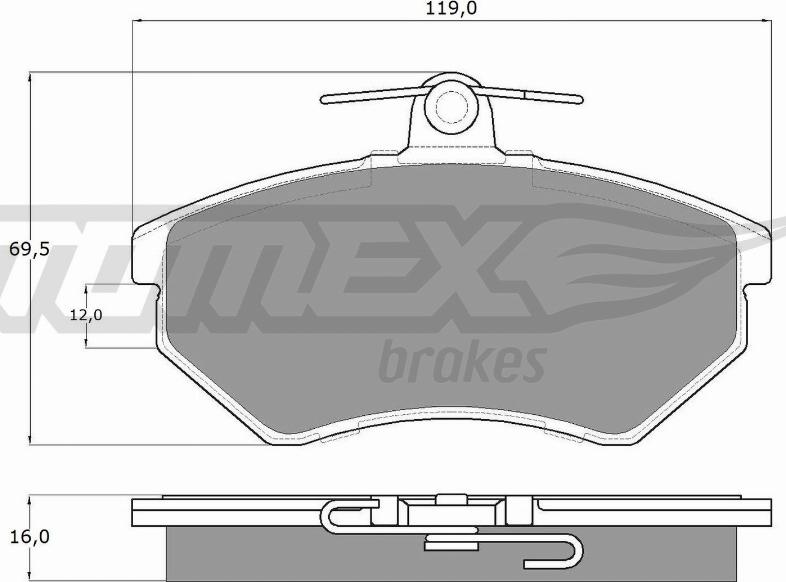 TOMEX brakes TX 10-63 - Комплект спирачно феродо, дискови спирачки vvparts.bg