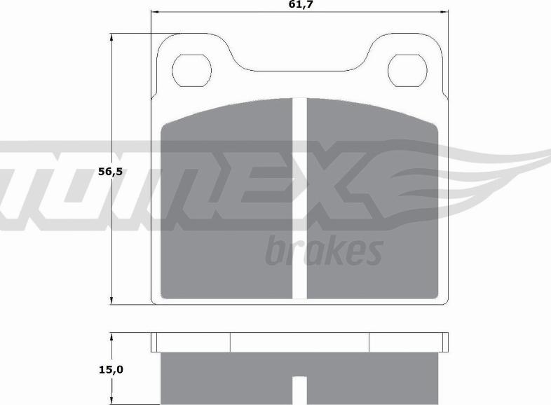 TOMEX brakes TX 10-19 - Комплект спирачно феродо, дискови спирачки vvparts.bg