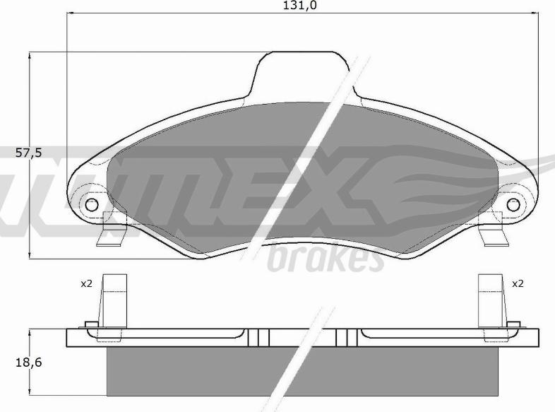 TOMEX brakes TX 10-821 - Комплект спирачно феродо, дискови спирачки vvparts.bg