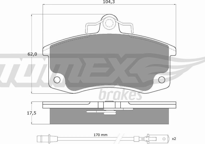 TOMEX brakes TX 10-361 - Комплект спирачно феродо, дискови спирачки vvparts.bg
