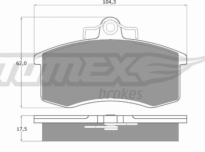 TOMEX brakes TX 10-36 - Комплект спирачно феродо, дискови спирачки vvparts.bg