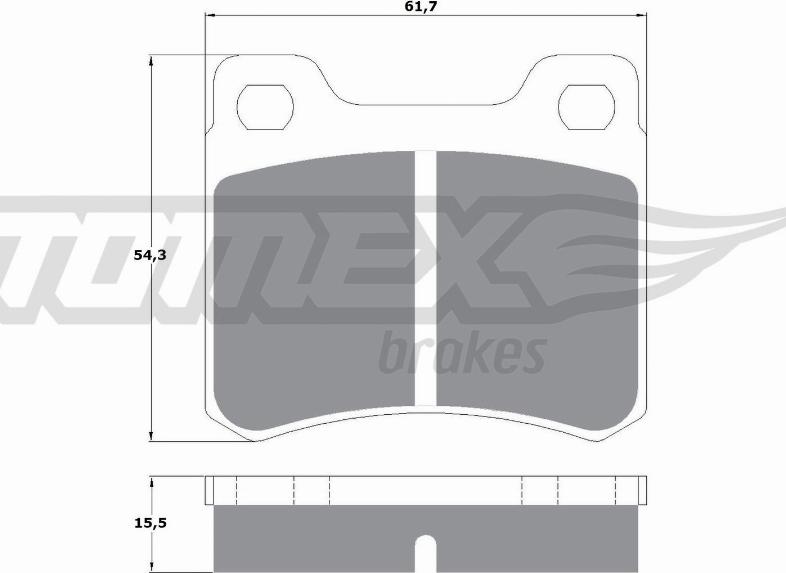 TOMEX brakes TX 10-371 - Комплект спирачно феродо, дискови спирачки vvparts.bg