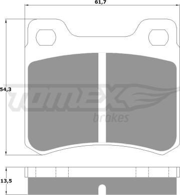 TOMEX brakes TX 10-37 - Комплект спирачно феродо, дискови спирачки vvparts.bg