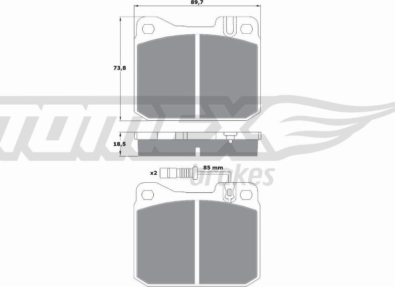 TOMEX brakes TX 10-225 - Комплект спирачно феродо, дискови спирачки vvparts.bg
