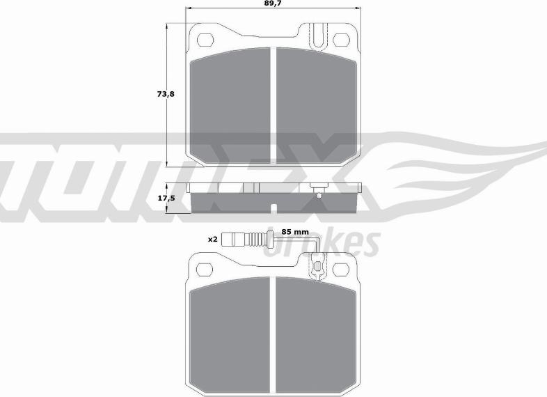 TOMEX brakes TX 10-223 - Комплект спирачно феродо, дискови спирачки vvparts.bg