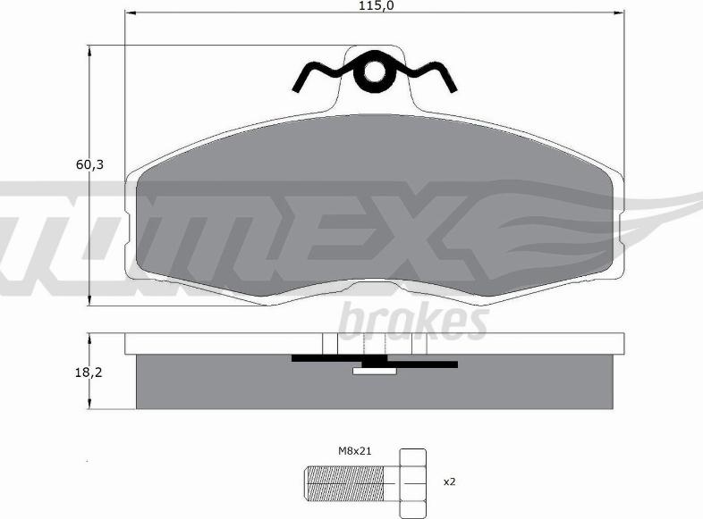 TOMEX brakes TX 10-27 - Комплект спирачно феродо, дискови спирачки vvparts.bg