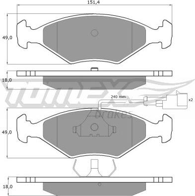 TOMEX brakes TX 10-791 - Комплект спирачно феродо, дискови спирачки vvparts.bg