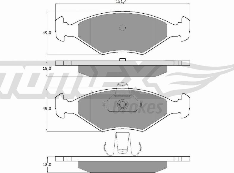 TOMEX brakes TX 10-793 - Комплект спирачно феродо, дискови спирачки vvparts.bg